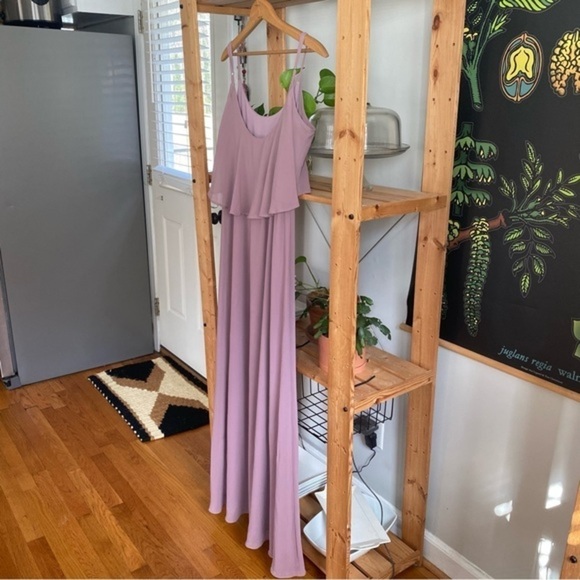 Show Me Your Mumu Antique Rose Chiffon Caitlin Ruffle Maxi Dress L - Picture 4 of 15